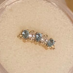 BVLA Nalani Swiss Blue Topaz and CZ in Yellow Gold
